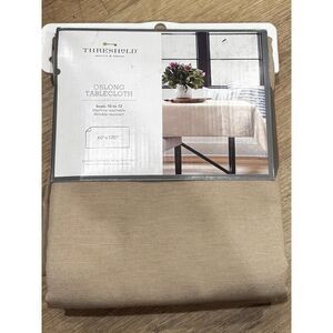 Threshold Target Tan Tablecloth Oblong 60" x 120" Cotton/Poly Blend Brand New